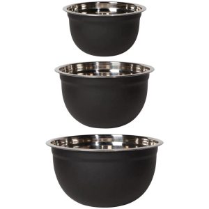 Matte Mixing Bowls, Set of 3 | Black