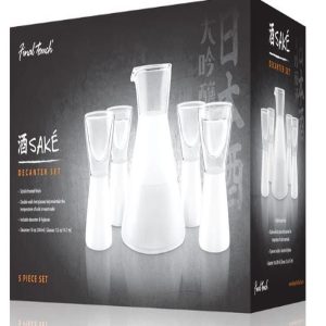 5 Piece Frosted Sake Decanter Set
