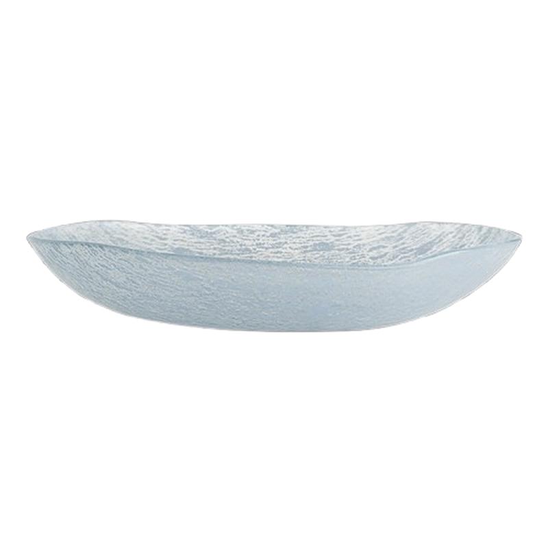 Crackle Dust Blue Glass Serving Bowl 2.5 Quarts