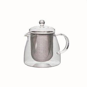 Jumping Leaf Glass Tea Pot