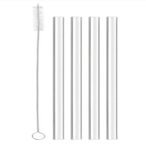 Reusable Glass Cocktail Straws | Set of 4 | 6"
