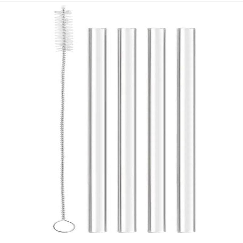 Reusable Glass Cocktail Straws | Set of 4 | 6"