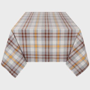 Second Spin Plaid Maize Tablecloth | 120 x 60 inches