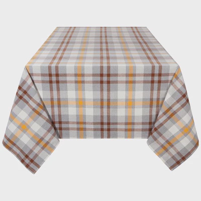 Second Spin Plaid Maize Tablecloth | 120 x 60 inches