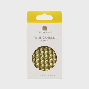 Gold Twirl Birthday Candles, 8-Pack