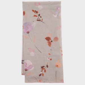 Linen Blend Dishtowel, Lilac Grey Floral