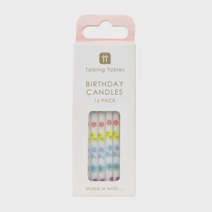 Pastel Floral Birthday Candles, 16-Pack