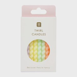 Pastel Twirl Candles, 8-Pack