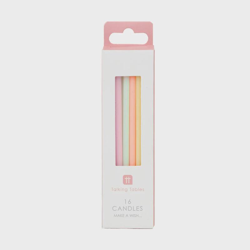 Tall Pastel Candles, 16-Pack
