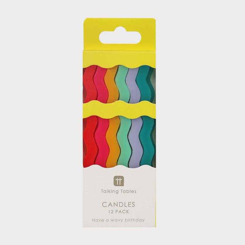 Tall Wavy Multicolor Candles