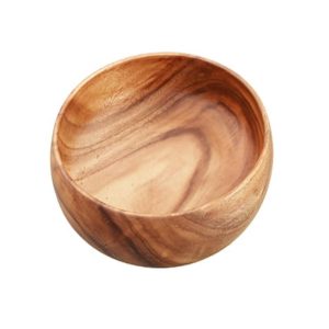 Acacia Wood Round Calabash Bowl, 12" x 4"