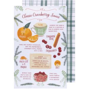 Cranberry Sauce Recipe Dishtowels, Set of 2
