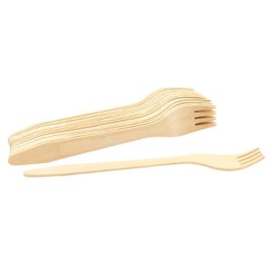 Pinewood Disposable Fork, Pack Of 25