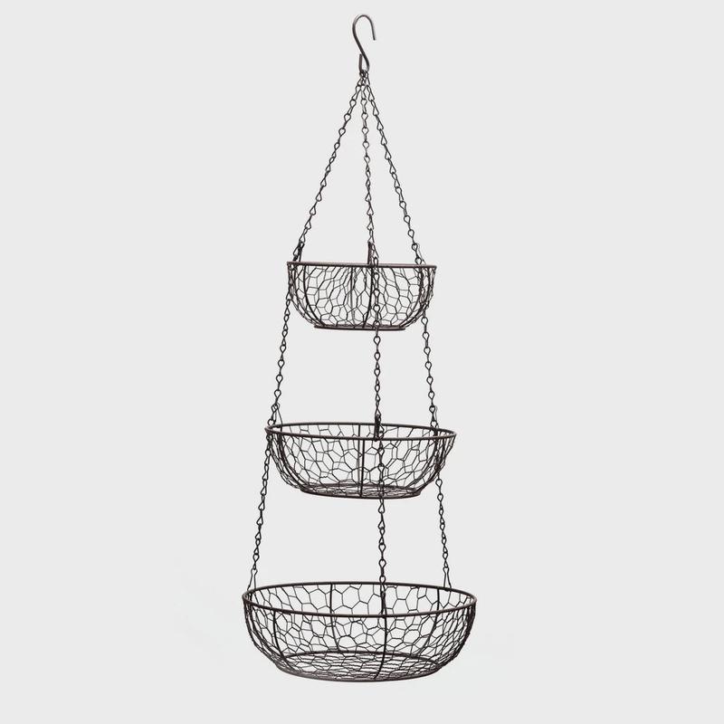 Chicken Wire Hanging Basket // Bronze