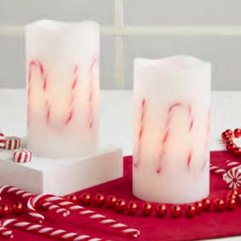 Flameless Candle | Candy Canes