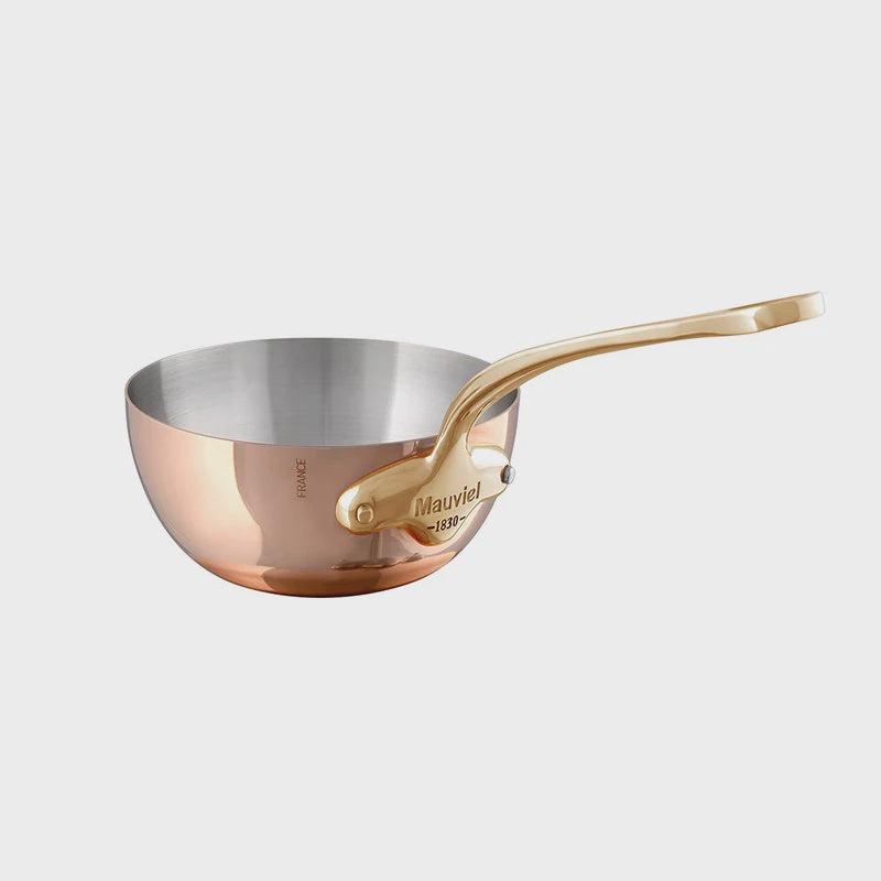 Mauviel M'Heritage Copper Curved Splayed Saute Pan With Brass Handle, 3.7-Qt (LID INCLUDED)