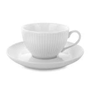 Pillivuyt Plisse Teacup and Saucer Set, 6oz