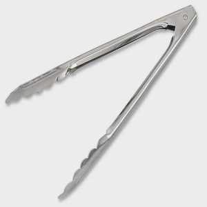 Stainless Steel Scalloped Utility Tongs 9-1/2"