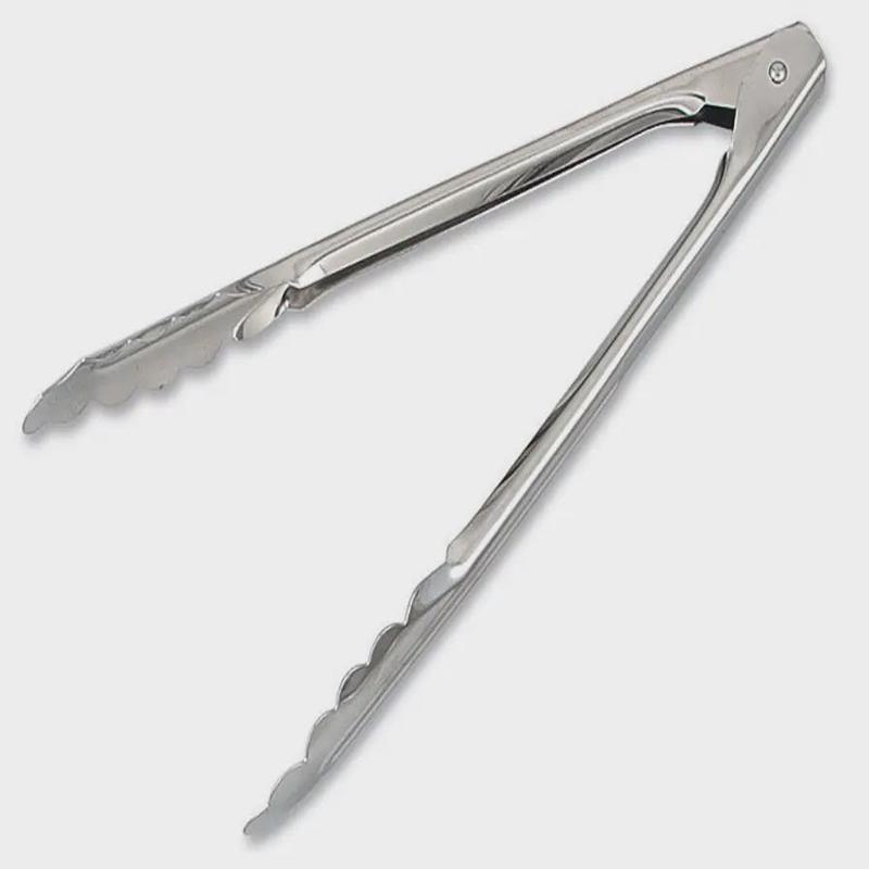 Stainless Steel Scalloped Utility Tongs 9-1/2"