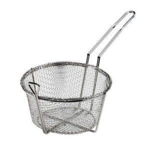 Nickel Coated Wire Round Fry Basket  9.5"
