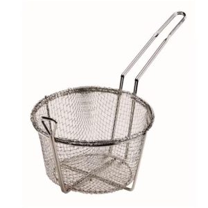 Nickel Plated Wire Round Fry Basket | 8.5"