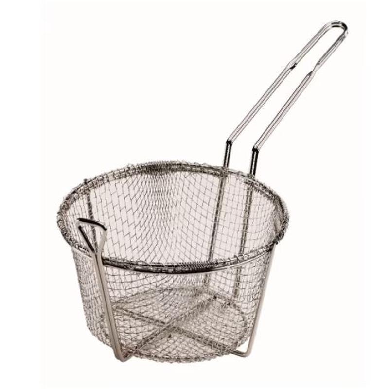 Nickel Plated Wire Round Fry Basket | 8.5"
