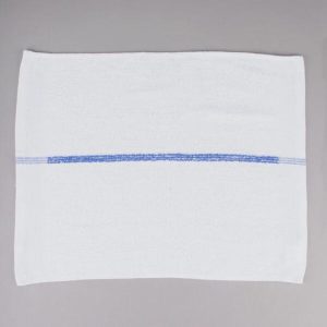 16" x 19" Blue Stripe 28 oz. 100% Cotton Bar Towel