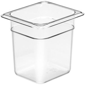 Camwear 1/6 Size Clear Polycarbonate Food Pan | 6" Deep