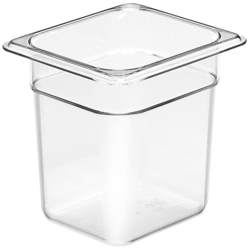 Camwear 1/6 Size Clear Polycarbonate Food Pan | 6" Deep