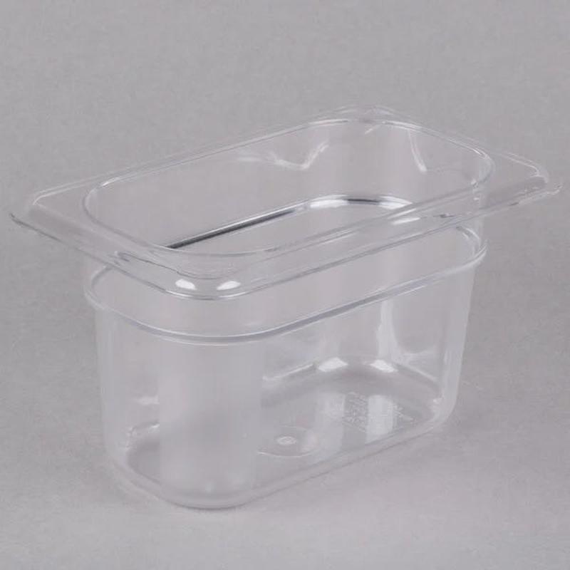 Camwear 1/9 Size Clear Polycarbonate Food Pan | 4" Deep