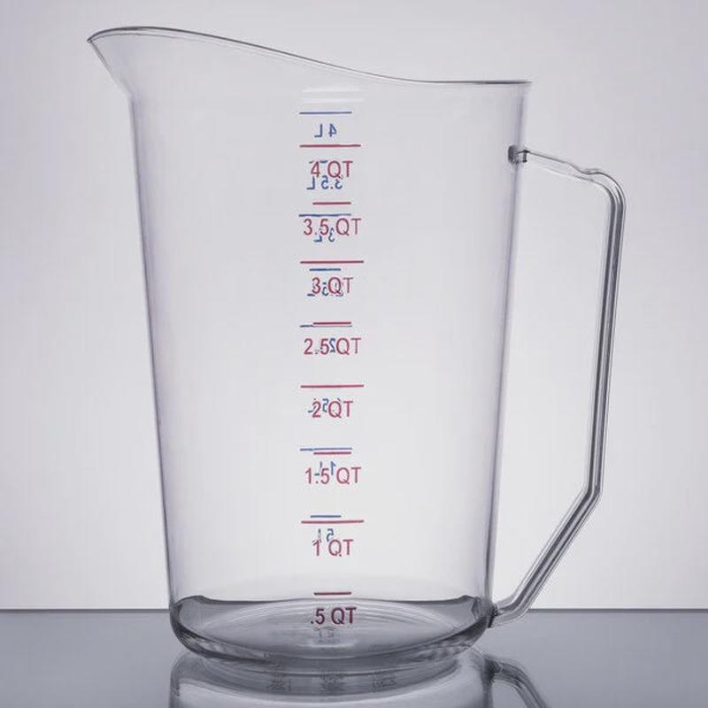Camwear 4 Qt. Clear Polycarbonate Measuring Cup