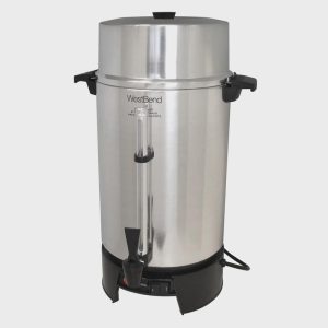 West Bend Polished Aluminum Coffee Urn, 100 Cup, 1500W