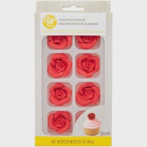 Wilton Red Rose Edible Icing Decorations