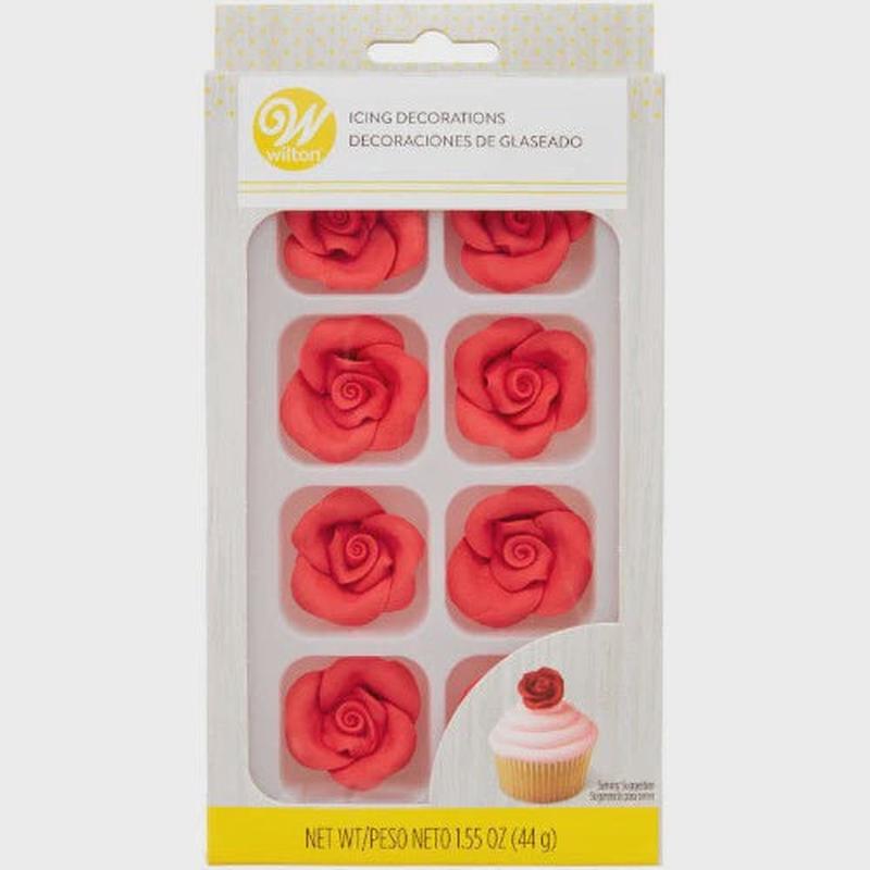 Wilton Red Rose Edible Icing Decorations