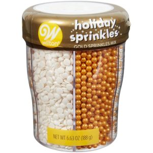 6-Cell Gold and White Sprinkles, 6.98 oz.