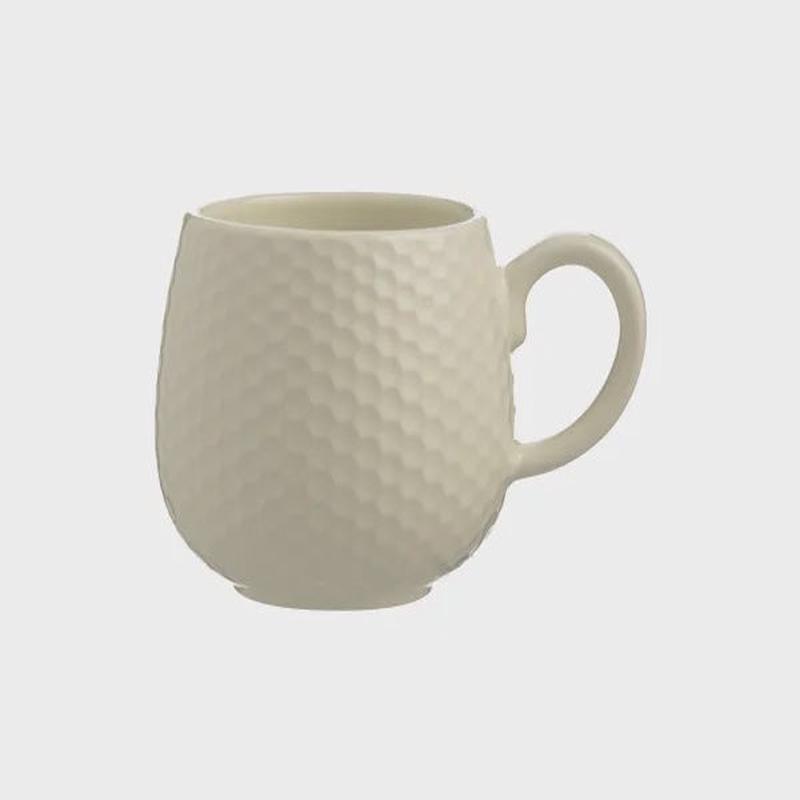 Embossed Honeycomb Cream Mug 350ml