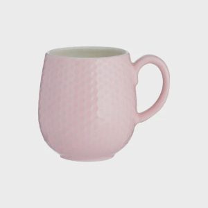 Embossed Honeycomb Pink Mug 350ml