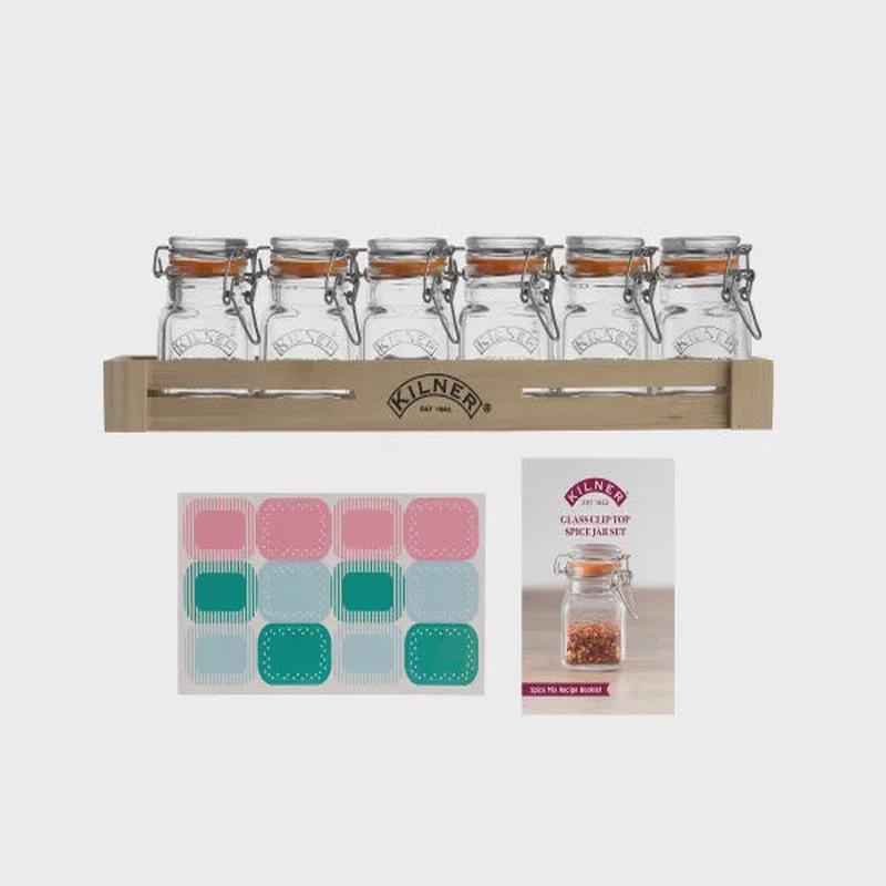 Glass Clip Top Spice Jar Set