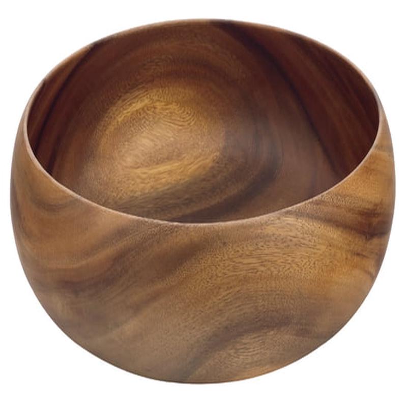 Acacia Wood Round Calabash Bowl | 16x16