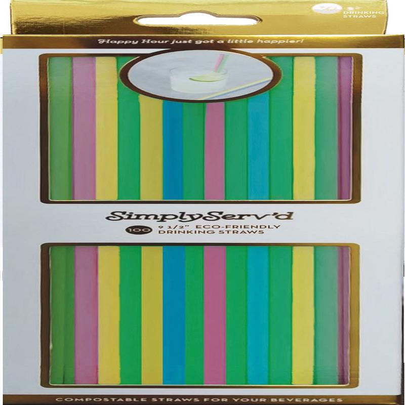Assorted Color Compostable Straws/100pkg