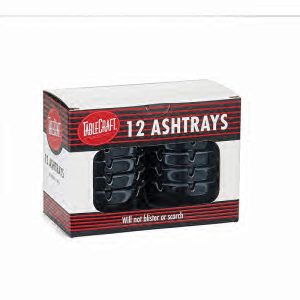 3" Black Economy Ashtray, Pack of 12