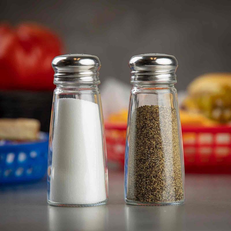 3 oz Round Clear Glass Salt & Pepper Shaker (Sold Each)