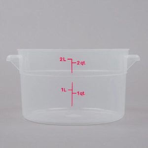 Cambro 2 Qt. Translucent Round Polypropylene Food Storage Container (Lid Included)