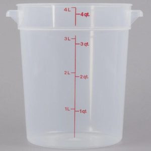 Cambro 4 Qt. Translucent Round Polypropylene Food Storage Container