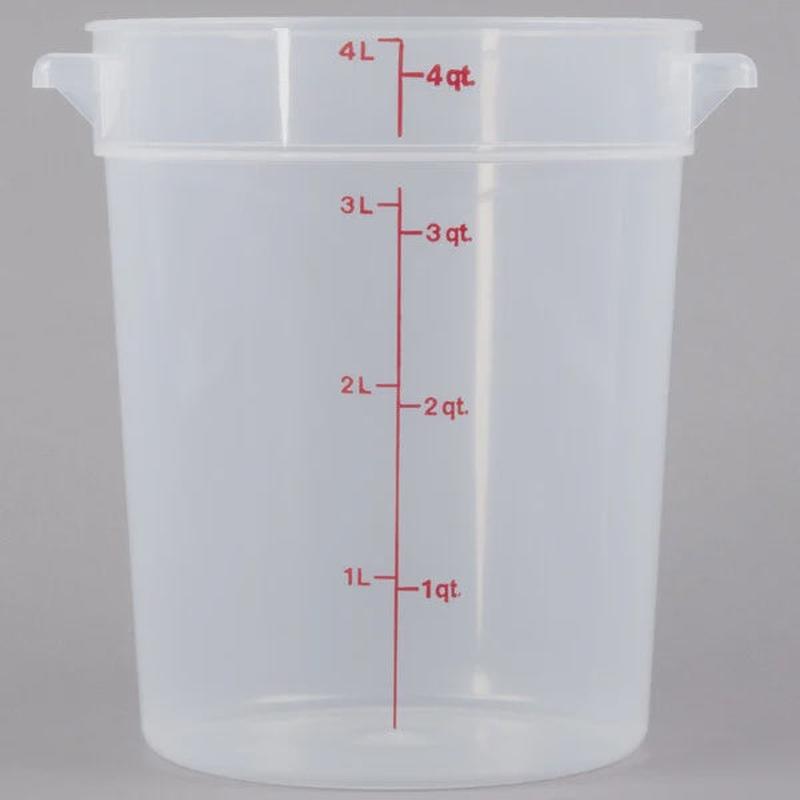 Cambro 4 Qt. Translucent Round Polypropylene Food Storage Container