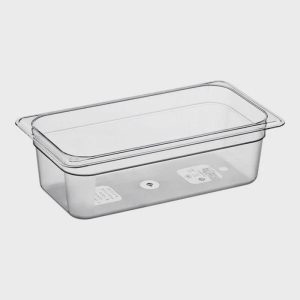 Camwear 1/3 Size Clear Polycarbonate Food Pan | 4" Deep
