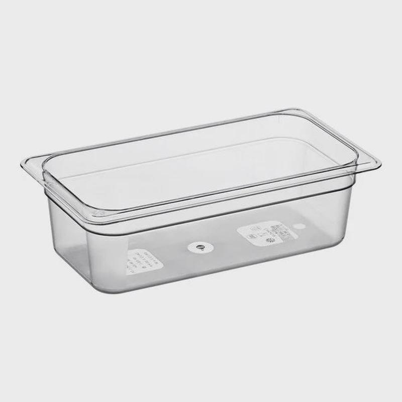 Camwear 1/3 Size Clear Polycarbonate Food Pan | 4" Deep