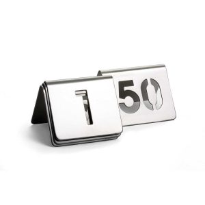 Cut Out Number Tents, 1-50, Stainless Steel