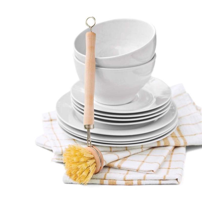 Natural Bristle Veggie & Dish Scrub Brush