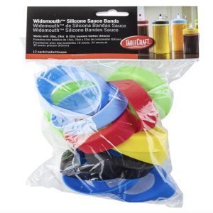 Silicone Sauce Bands for 63mm Squeeze Bottles, Assorted, Pack of 12